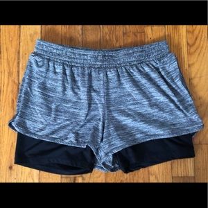 Champion Gray & Black Duo Dry Shorts Size L